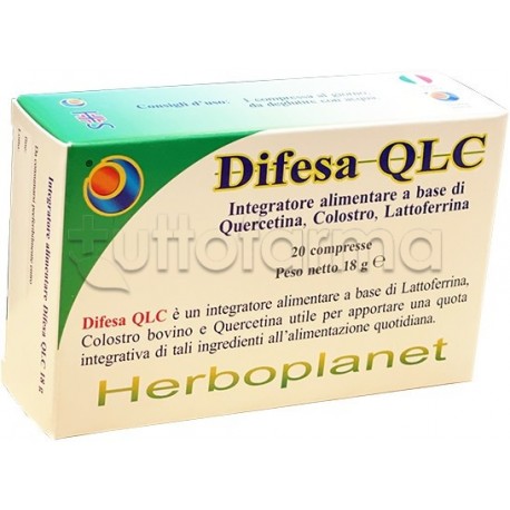 Herboplanet Difesa QLC Integratore per Difese Immunitarie con Lattoferrina 20 Compresse