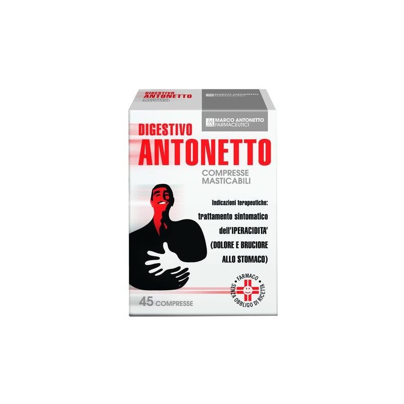 Digestivo Antonetto Acidità e Reflusso Gusto Classico 40 Compresse Masticabili Digestivo Antonetto Acidità e Reflusso Gusto Classico 40 Compresse Masticabili