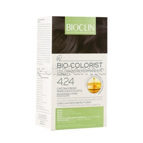 Bioclin Bio-Colorist 4.24 Castano Beige Rame Cioccolato per Colorazione Permanente Kit Bioclin Bio-Colorist 4.24 Castano Beige Rame Cioccolato per Colorazione Permanente Kit