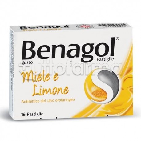 scatola di Benagol Miele Limone per Mal di Gola 16 Pastiglie