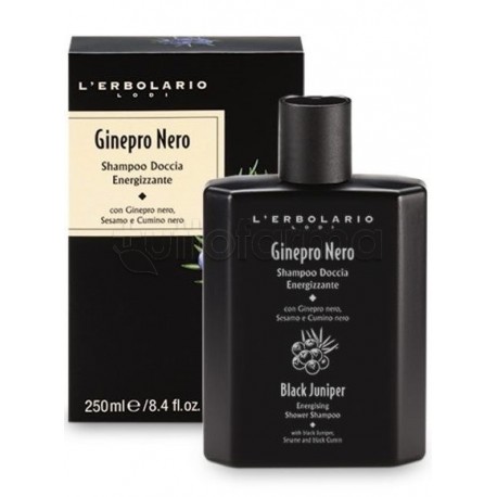 confezione di L'Erbolario Ginepro Nero Shampoo Doccia Energizzante per Corpo e Capelli 250 ml confezione di L'Erbolario Ginepro Nero Shampoo Doccia Energizzante per Corpo e Capelli 250 ml