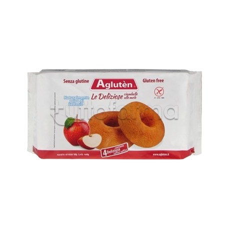 Agluten Le Deliziose Ciambelline alle Mele dolci senza glutine e lattosio 220g Agluten Le Deliziose Ciambelline alle Mele dolci senza glutine e lattosio 220g