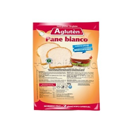 Agluten Pane bianco pane morbido senza glutine e lattosio 300 g Agluten Pane bianco pane morbido senza glutine e lattosio 300 g