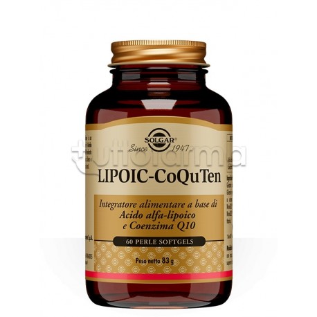 Solgar Lipoic Coquten Integratore Antiossidante 60 Perle