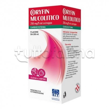 Coryfin Mucolitico Sciroppo Mucolitico per Tosse e Catarro 200ml