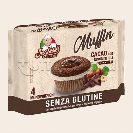 Inglese Muffin al Cacao con Farcitura alla Nocciola Senza Glutine 4X40g Inglese Muffin al Cacao con Farcitura alla Nocciola Senza Glutine 4X40g