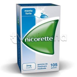 Nicorette 105 Gomme Masticabili 2 mg Nicotina Menta per Disassuefazione da Sigarette