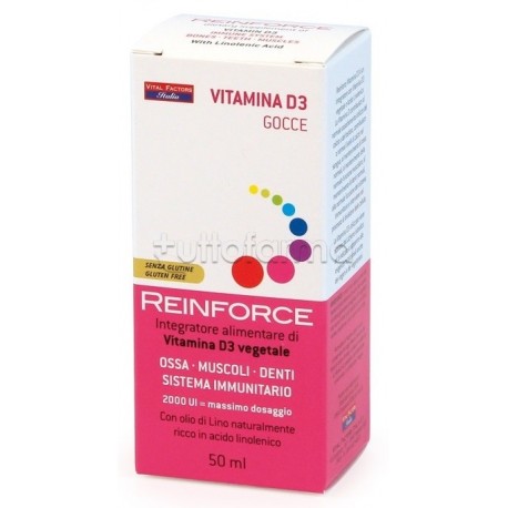Reinforce Vitamina D3 Integratore per Sistema Immunitario Gocce 50ml