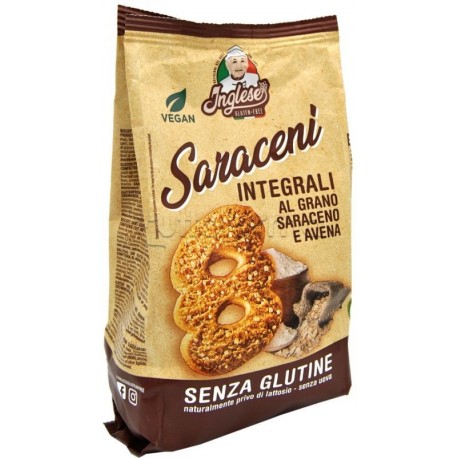 Inglese Biscotti Integrali al Grano Saraceno e Avena Senza Glutine 3x300g Inglese Biscotti Integrali al Grano Saraceno e Avena Senza Glutine 3x300g