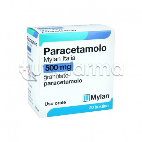 Paracetamolo Mylan Italia Febbre e Mal di Testa 20 Bustine da 500mg