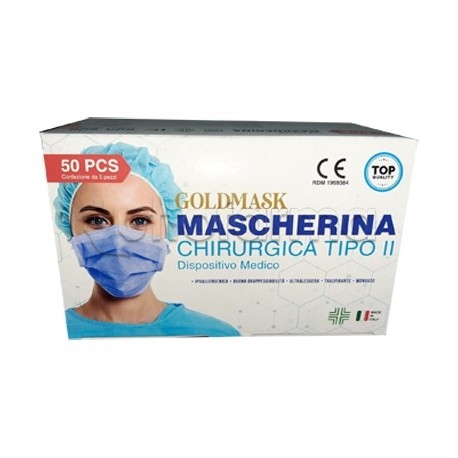 Goldmask Tipo II mascherina chirurgica per protezione elevata confezione da 50 pezzi Goldmask Tipo II mascherina chirurgica per protezione elevata confezione da 50 pezzi