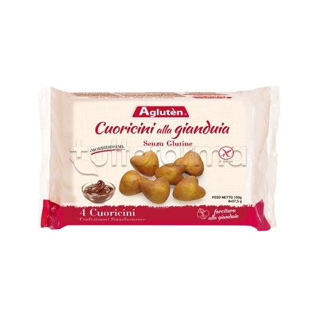 Agluten Cuoricini Gianduja snack dolce senza glutine 150 g Agluten Cuoricini Gianduja snack dolce senza glutine 150 g