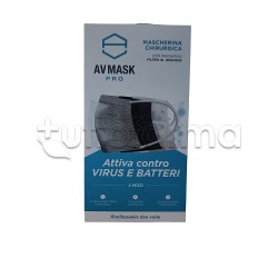 Mascherina Chirurgica Riutilizzabile a Triplo Strato Av Mask Pro con Grafene Antibatterico - Confezione da 5 Pezzi