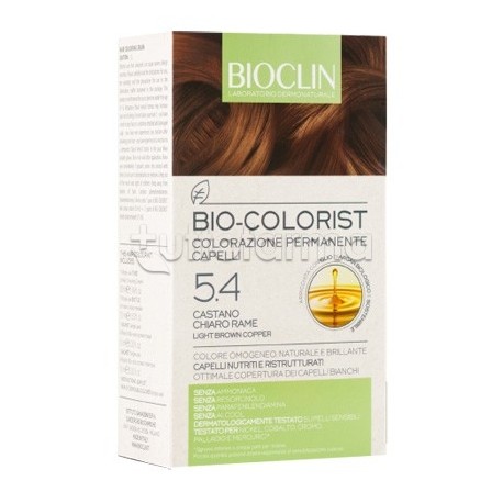 Bioclin Bio Colorist 5,4 Castano Chiaro Rame per Colorazione Permanente Kit Bioclin Bio Colorist 5,4 Castano Chiaro Rame per Colorazione Permanente Kit