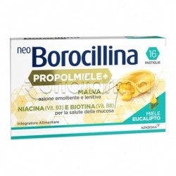 Neoborocillina Propolmiele+ Integratore per la Gola Gusto Miele e Eucalipto 16 Pastiglie