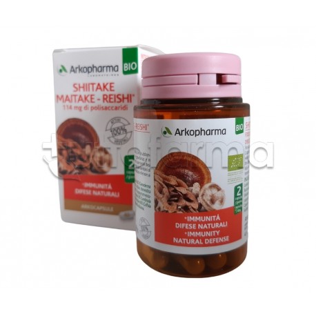 Arkocapsule Shiitake-Maitake-Reishi Bio Integratore per Difese Immunitarie 40 Capsule Arkocapsule Shiitake-Maitake-Reishi Bio Integratore per Difese Immunitarie 40 Capsule