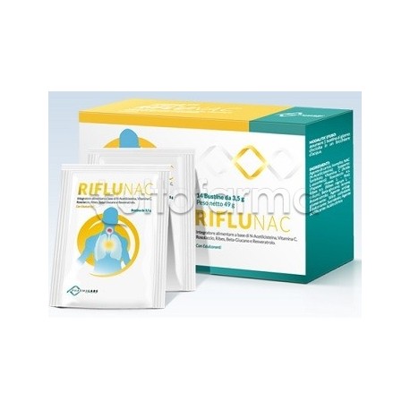 Riflunac Integratore per le Vie Respiratorie 14 Bustine Riflunac Integratore per le Vie Respiratorie 14 Bustine