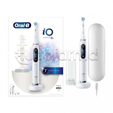 Oral-B Spazzolino Elettrico IO9 Bianco con Tecnologia Magnetica 1 Pezzo