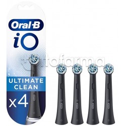 Oral-B Testine di Ricambio IO Ultimate Clean per Spazzolino Elettrico IO Nero 4 Pezzi