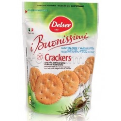 Delser I Buonissimi Cracker Con Olio Extravergine d'Oliva e Rosmarino Senza Glutine 125g Delser I Buonissimi Cracker Con Olio Extravergine d'Oliva e Rosmarino Senza Glutine 125g