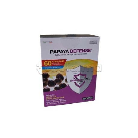 scatola del Zuccari Papaya Defense Integratore per Difese Immunitarie Formato Convenienza 60 Stick scatola del Zuccari Papaya Defense Integratore per Difese Immunitarie Formato Convenienza 60 Stick