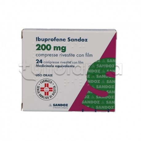 Ibuprofene Sandoz 200mg 24 Compresse Antidolorifico