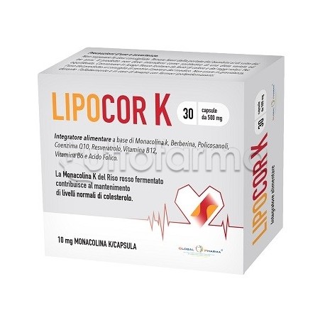Lipocor K Integratore per Colesterolo 30 Capsule