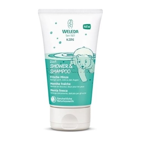 Weleda Kids 2 in 1 Doccia Shampoo per Bambini Menta Fresca 150ml