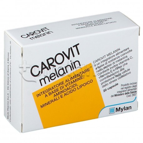Carovit Melanin Integratore per Protezione Solare 20 Capsule Carovit Melanin Integratore per Protezione Solare 20 Capsule