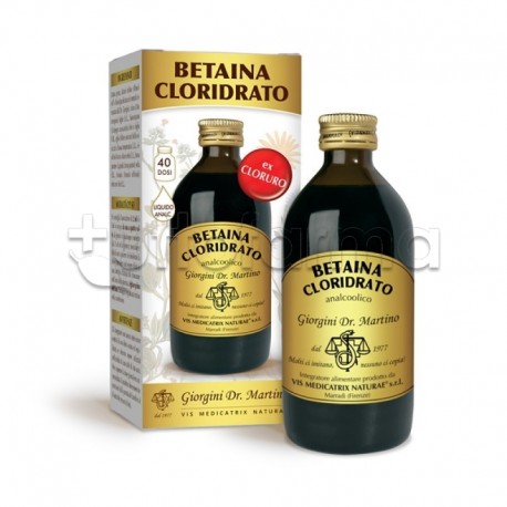 Dr Giorgini Betaina Cloridrato Liquido Analcolico per Digestione 200ml Dr Giorgini Betaina Cloridrato Liquido Analcolico per Digestione 200ml