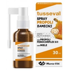 Flacone Spray Marco Viti Tusseval Gola Propoli Spray per Bambini 30ml Flacone Spray Marco Viti Tusseval Gola Propoli Spray per Bambini 30ml