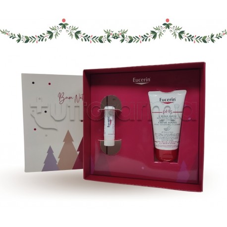 Eucerin Cofanetto Natale Antiage Crema Mani pH 5 75ml + Stick Labbra 5,5ml
