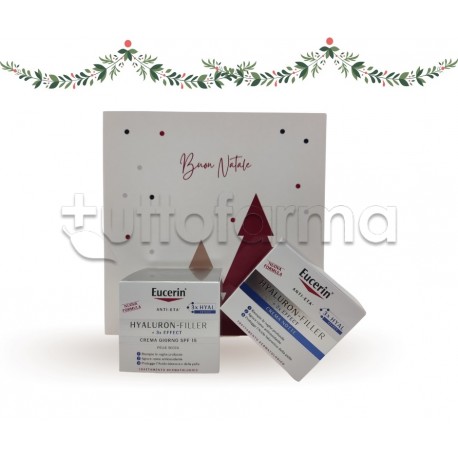 Eucerin Cofanetto Natale Antiage Hyaluron-Filler + 3X Effect Crema Giorno 50ml + Crema Notte 50ml