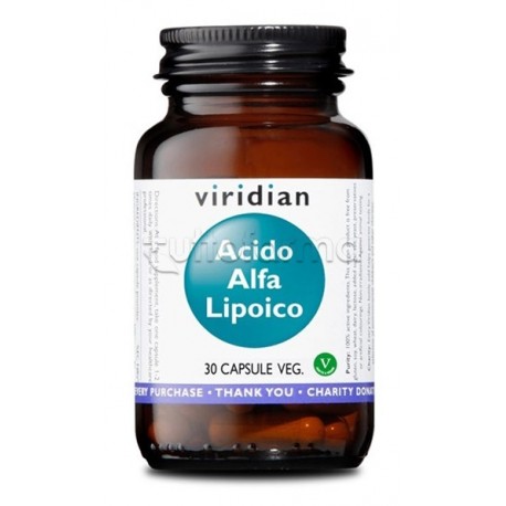 Viridian Acido Alfa Lipoico per Metabolismo Energetico 30 Capsule Vegetali Viridian Acido Alfa Lipoico per Metabolismo Energetico 30 Capsule Vegetali