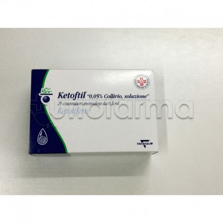 Ketoftil Collirio Monodose 25 Fiale 0,5 ml 0,05% per Occhi Allergici e Allergia