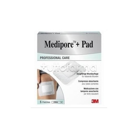 3M Medicazione Medipore+Pad 10X15cm 5 Pezzi