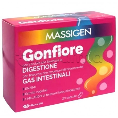 Marco Viti Massigen Gonfiore Integratore per Disturbi Intestinali 20 Capsule Marco Viti Massigen Gonfiore Integratore per Disturbi Intestinali 20 Capsule