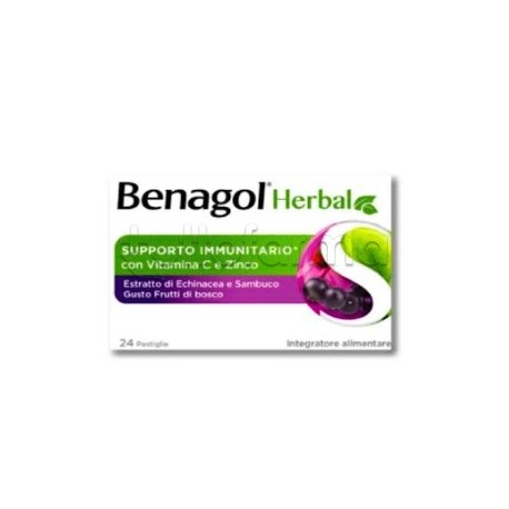 Benagol Herbal Gusto Frutti di Bosco Integratore per Sistema Immunitario 48 Pastiglie
