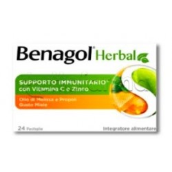 Benagol Herbal Gusto Miele Integratore per Sistema Immunitario 48 Pastiglie