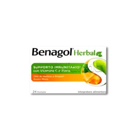 Benagol Herbal Gusto Miele Integratore per Sistema Immunitario 48 Pastiglie