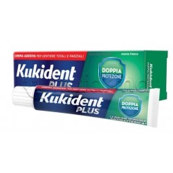 Kukident Plus Doppia Protezione Crema Adesiva per Dentiera 40g