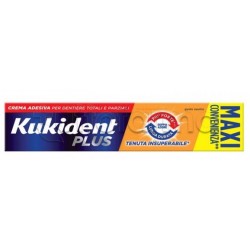 Kukident Plus Doppia Azione Crema Adesiva per Dentiera Formato Maxi Convenienza 65g