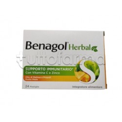 Benagol Herbal Gusto Miele Integratore per Sistema Immunitario 24 Capsule