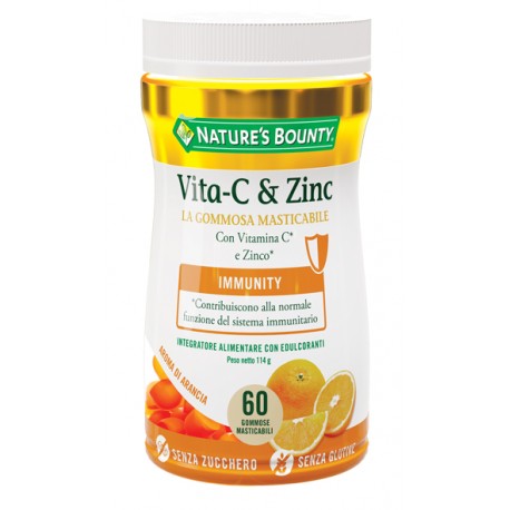 Nature's Bounty Vita-C & Zinc Integratore di Vitamina C e Zinco 60 Gommose Masticabili Nature's Bounty Vita-C & Zinc Integratore di Vitamina C e Zinco 60 Gommose Masticabili