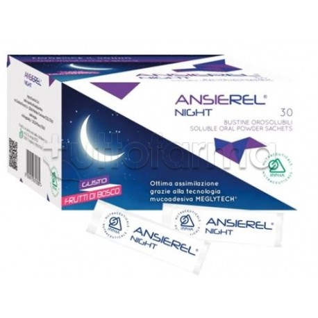 Ansierel Night Integratore per Sonno Gusto Frutti di Bosco 30 Bustine Ansierel Night Integratore per Sonno Gusto Frutti di Bosco 30 Bustine
