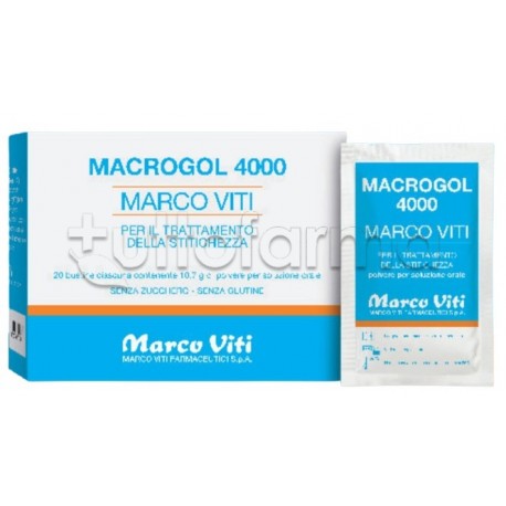 Marco Viti Macrogol 4000 Lassativo 20 Bustine Marco Viti Macrogol 4000 Lassativo 20 Bustine