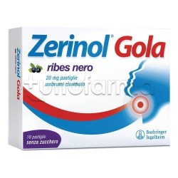 Zerinol Gola Ribes 18 Pastiglie 20 mg per Ridurre Mal di Gola