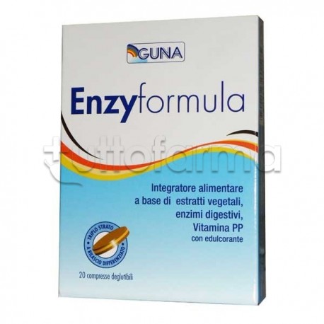 Guna Enzy Formula Enzimi Digestivi 20 Compresse per Aiutare Digestione e Fegato