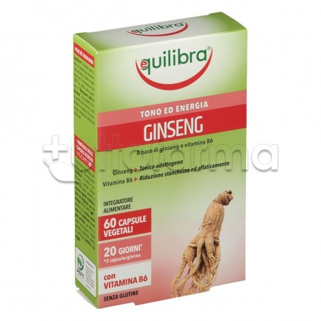 Equilibra Ginseng Integratore per Stanchezza 60 Perle Equilibra Ginseng Integratore per Stanchezza 60 Perle