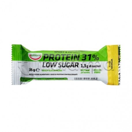 Equilibra Protein 31% Low Sugar Barretta Proteica Gusto Vaniglia 35g 1 Pezzo